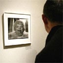 Visitor at the Diane Arbus: Revelations exhibition