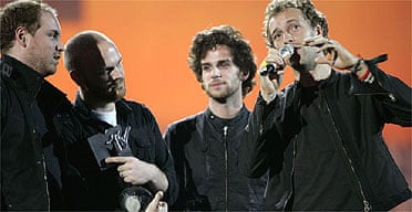 Coldplay at the MTV Europe music awards