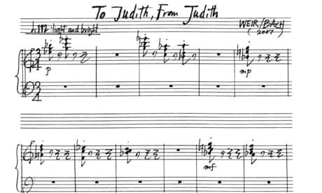 Facsimile of part of Judith Weir's composition