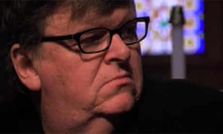 Michael Moore in a still from Capitalism: A Love Story