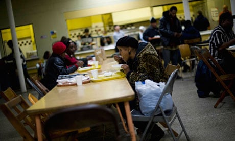Detroit soup kitchen, US poverty