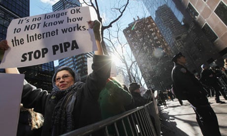 Pip and Sopa protest