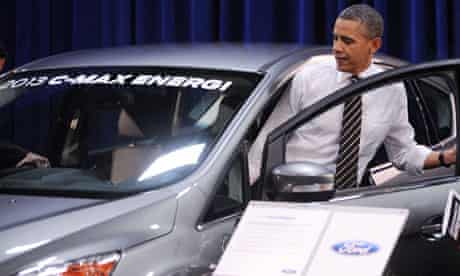 Barack Obama at the DC auto show