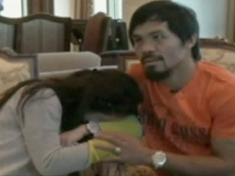 Manny Pacquiao and wife in tears during post-defeat interview – video | Manny Pacquiao | The Guardian