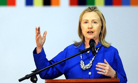  Hillary Clinton delivers a speech during the Open Government Partnership Annual Conference
