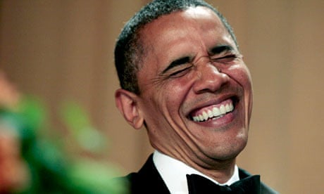 Barack Obama laughs at comedian Jimmy Kimmel