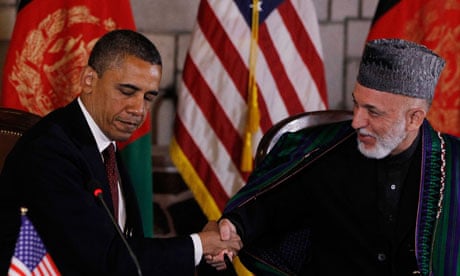 Barack Obama and Hamid Karzai