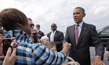 Barack Obama arrives in North Carolina