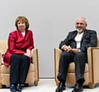 Catherine Ashton with Mohammad Javad Zarif
