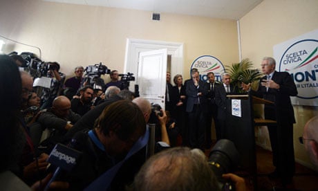 Italy's outgoing prime minister Mario Monti