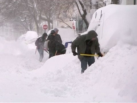 Snowstorm knocks out power for thousands across north-east US | Snow | The Guardian