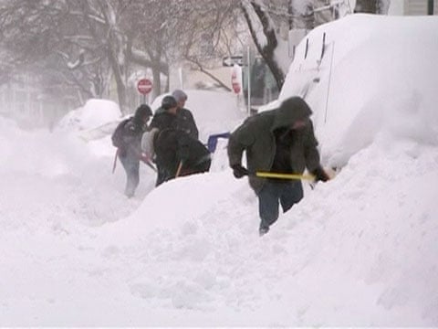 Snowstorm knocks out power for thousands across north-east US | Snow | The  Guardian