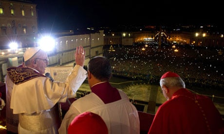 Pope Francis on the balcony of St Peter's Basilica