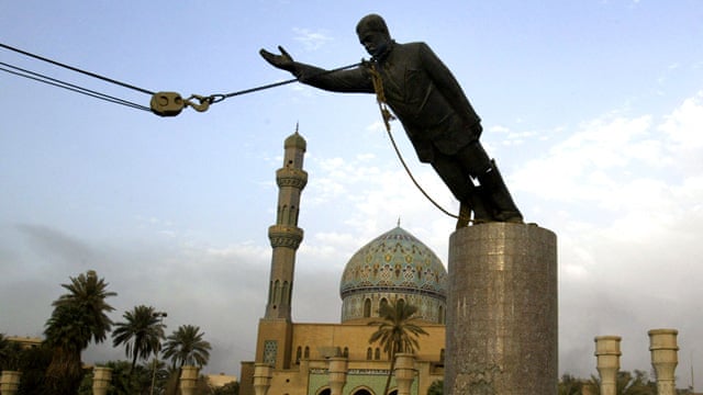 Saddam Hussein statue toppled in Bagdhad, April 2003 - video | World