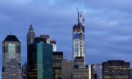 One World Trade Center rises above the lower Manhattan skyline