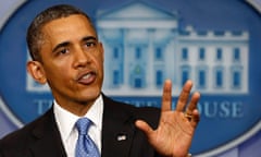 Barack Obama at a White House press conference