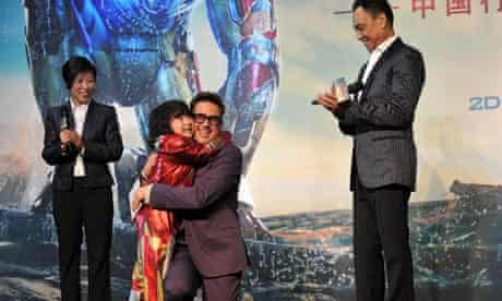 Robert Downey Jr at the Iron Man 3 premiere in Beijing