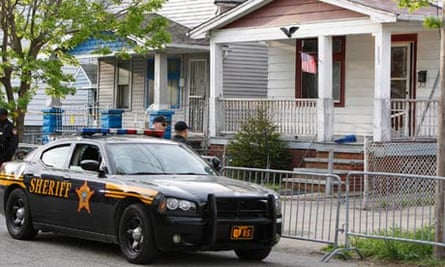 Police at the house in Cleveland