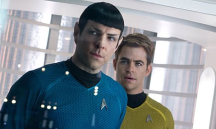 Zachary Quinto and Chris Pine in a film still from Star Trek Into Darkness