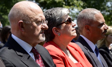 James Clapper (left) with Janet Napolitano and Eric Holder