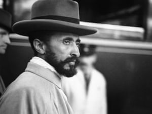 Haile Selassie, the Emperor of Ethiopia, in a railway station in Geneva, Switzerland, 1935