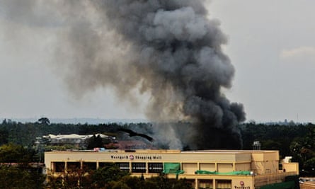 Smoke rises from the Westgate mall in Nairobi