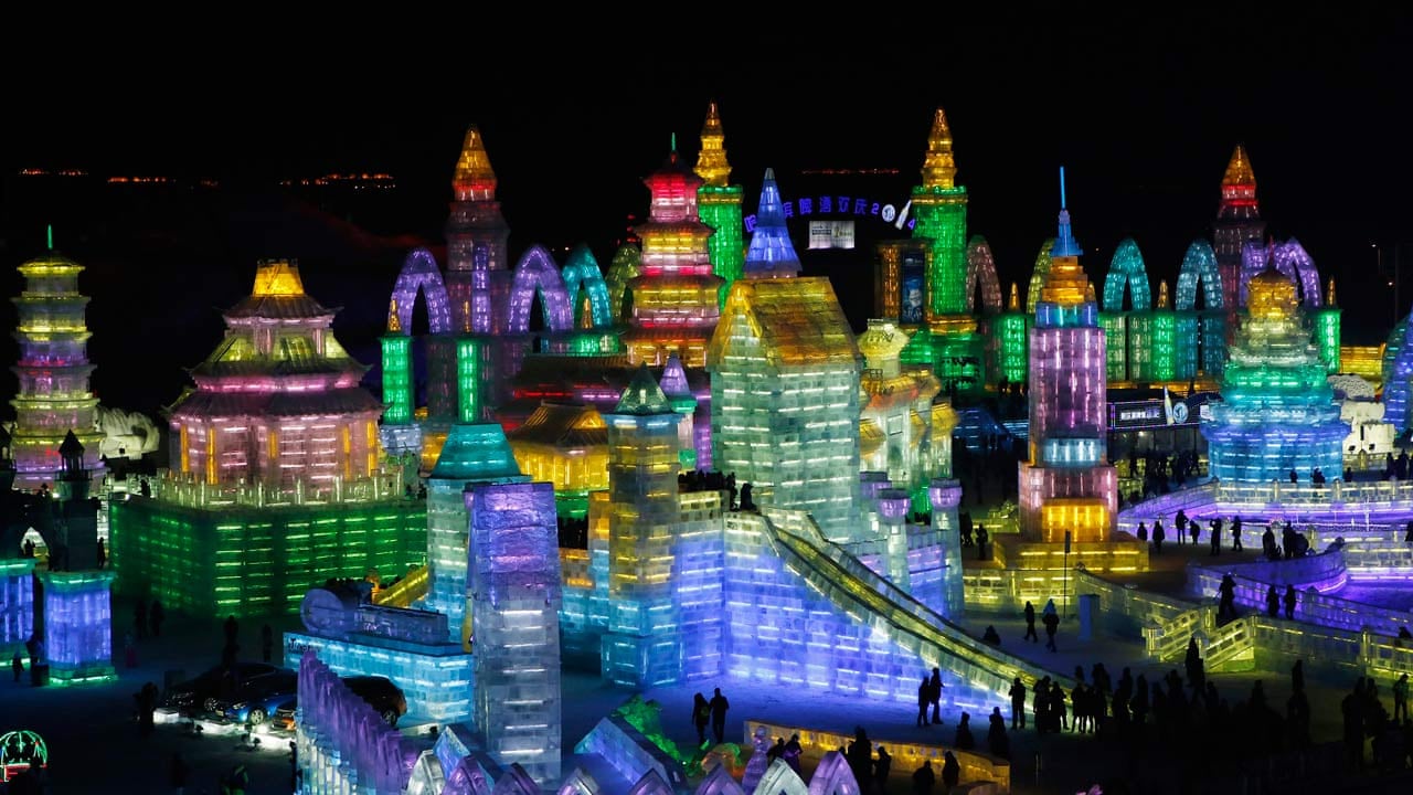 Ice Festival Builds Frozen Cityscape In North East China Video World News The Guardian
