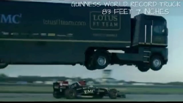 Giant Truck Jumps Over Formula One Car Video Sport The Guardian