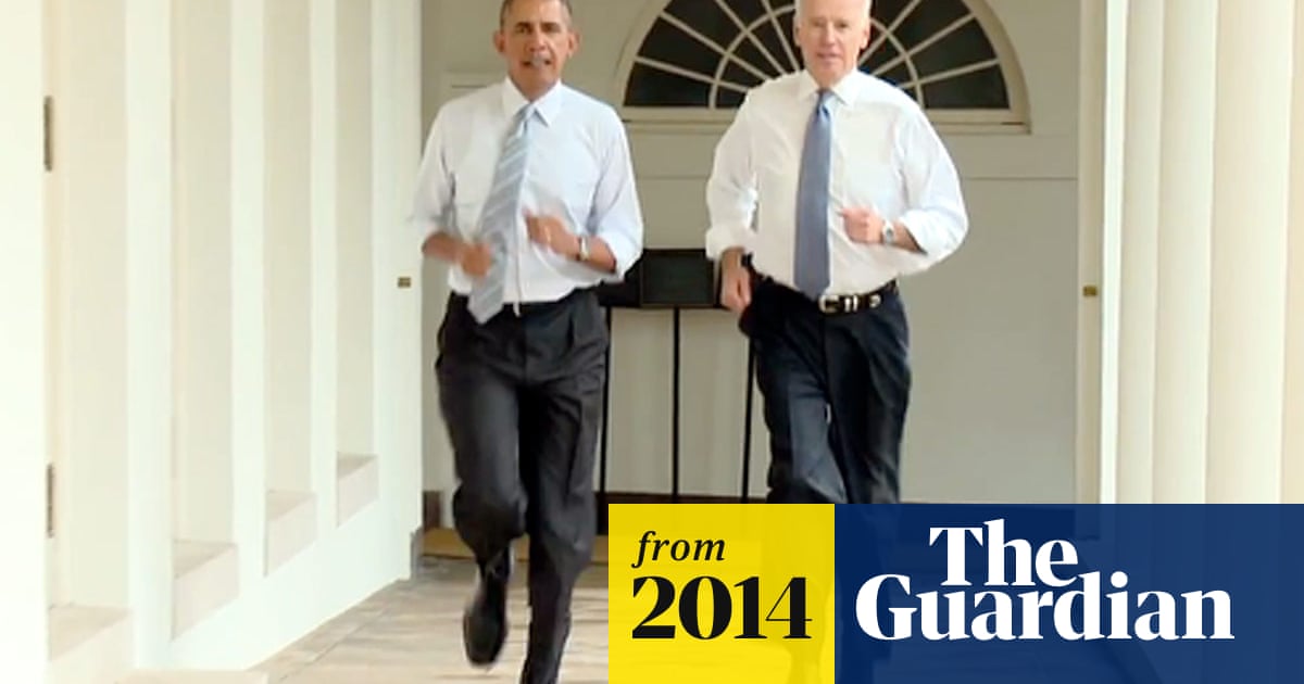 Barack Obama And Joe Biden Jog Through White House Video Us News The Guardian