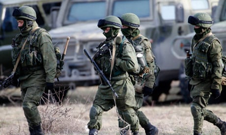 Russian military at Ukrainian base in Crimea
