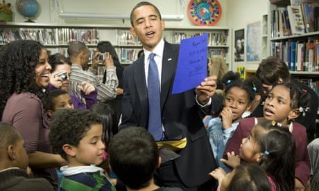 President Obama at a US charter school