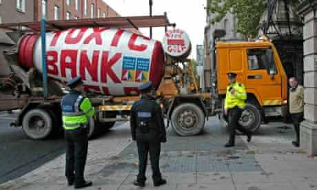 Anglo Irish Bank bailout protest Dublin