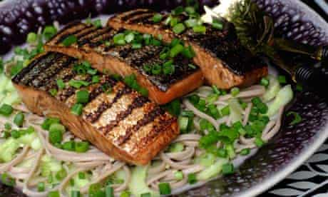 salmon and soba noodle salad