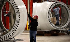 A wind turbine manufacturing facility