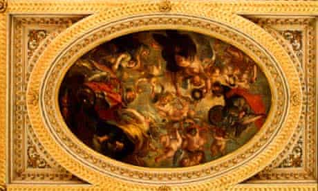 Whitehall banqueting House ceiling, painted by Rubens.