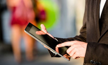 Salesforce: Businessman using a digital Tablet