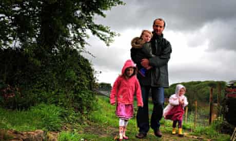 Live better: Leo Hickman, pictured at home with his children in Lanhydrock, Cornwall