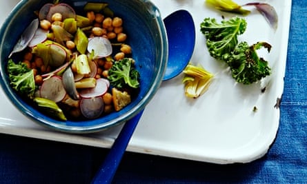 10 best  Chickpea and spring onion panzanella salad 
