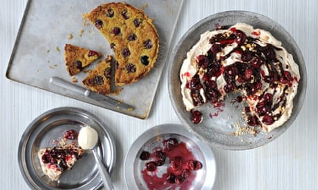 Ruby bakes with cherries: a meringue stack and a cherry pistachio tart