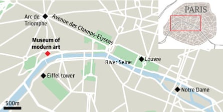 Graphic: map - museum of modern art in Paris