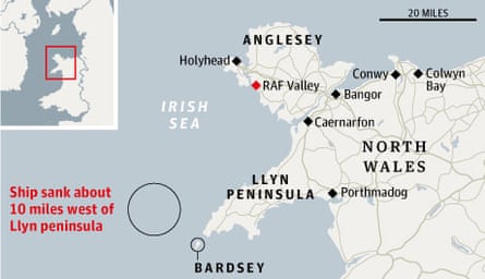 Location of helicopter rescue off north coast of Wales