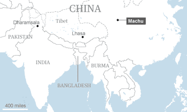 Map: Machu, Lhasa and Dharamsala