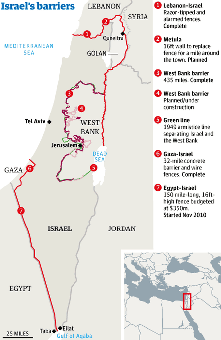 Israeli barriers map