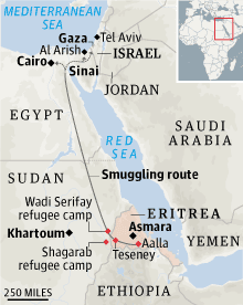 Eritrea smuggling map