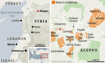 Syria crisis: heavy fighting reported in key city of Aleppo | Syria Syria crisis: heavy fighting reported in key city of Aleppo | Syria
