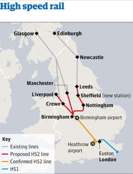 northern cities await announcement on high speed rail route and stations uk news the guardian