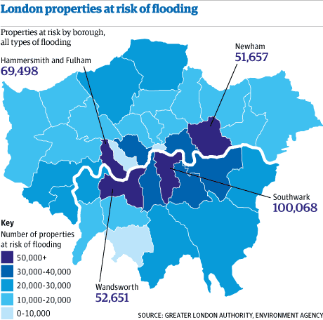 London flood risk map