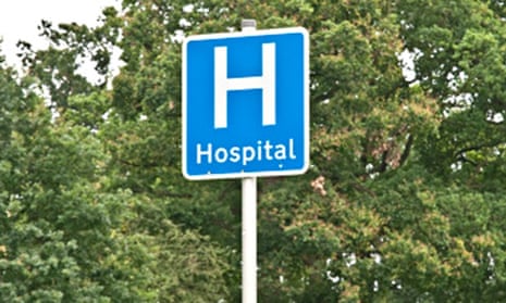 Great Britain, England, hospital road sign