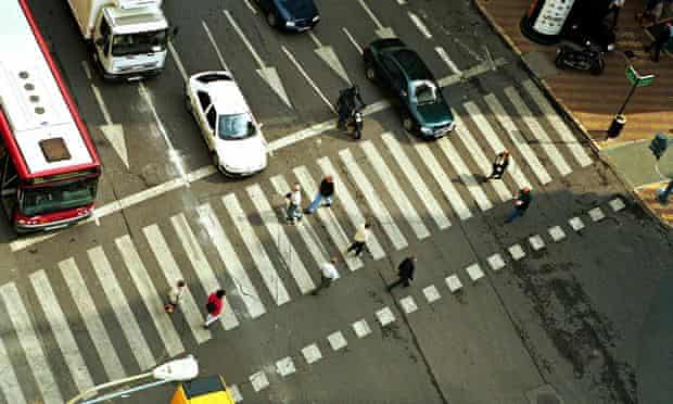 A pedestrian crossing, Valencia, Spain.