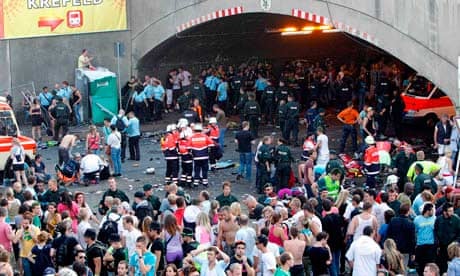 Love Parade in Duisburg where mass stampede caused fatalities